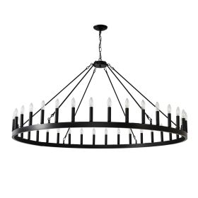 60INCH 36-Light Extra Large Wagon Wheel Chandelier