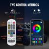 VEVOR 1 PC 4 FT Whip Light, APP & RF Remote Control Led Whip Light, Waterproof 360° Spiral RGB Chasing Lighted Whips with 2 Flags, for UTVs, ATVs