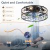 18-inch Black Vintage Caged Ceiling Fan Light – Quiet Operation, Remote Control, Industrial Style for Living Room, Bedroom