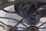 18.1-inch Black Vintage Caged Ceiling Fan Light – Quiet Operation, Remote Control, Industrial Style for Living Room, Bedroom