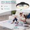 20-inch Black LED Ceiling Fan Light – Dimmable and Adjustable Color Temperature, APP & Remote Control, Modern Smart Ceiling Fan for Living Room