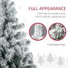 HOMCOM 7.5ft Tall Prelit Artificial Christmas Tree Holiday Décor with 1149 Snow Flocked Branches, 550 Warm White or Colorful LED Lights, Steel Base