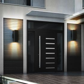2-Pack Outdoor Wall Sconce, Modern Up and Down Weatherproof Wall Light, Black Aluminum Exterior Wall Mount Light Fixture, Ideal for Porch, Patio (Color: as Pic)